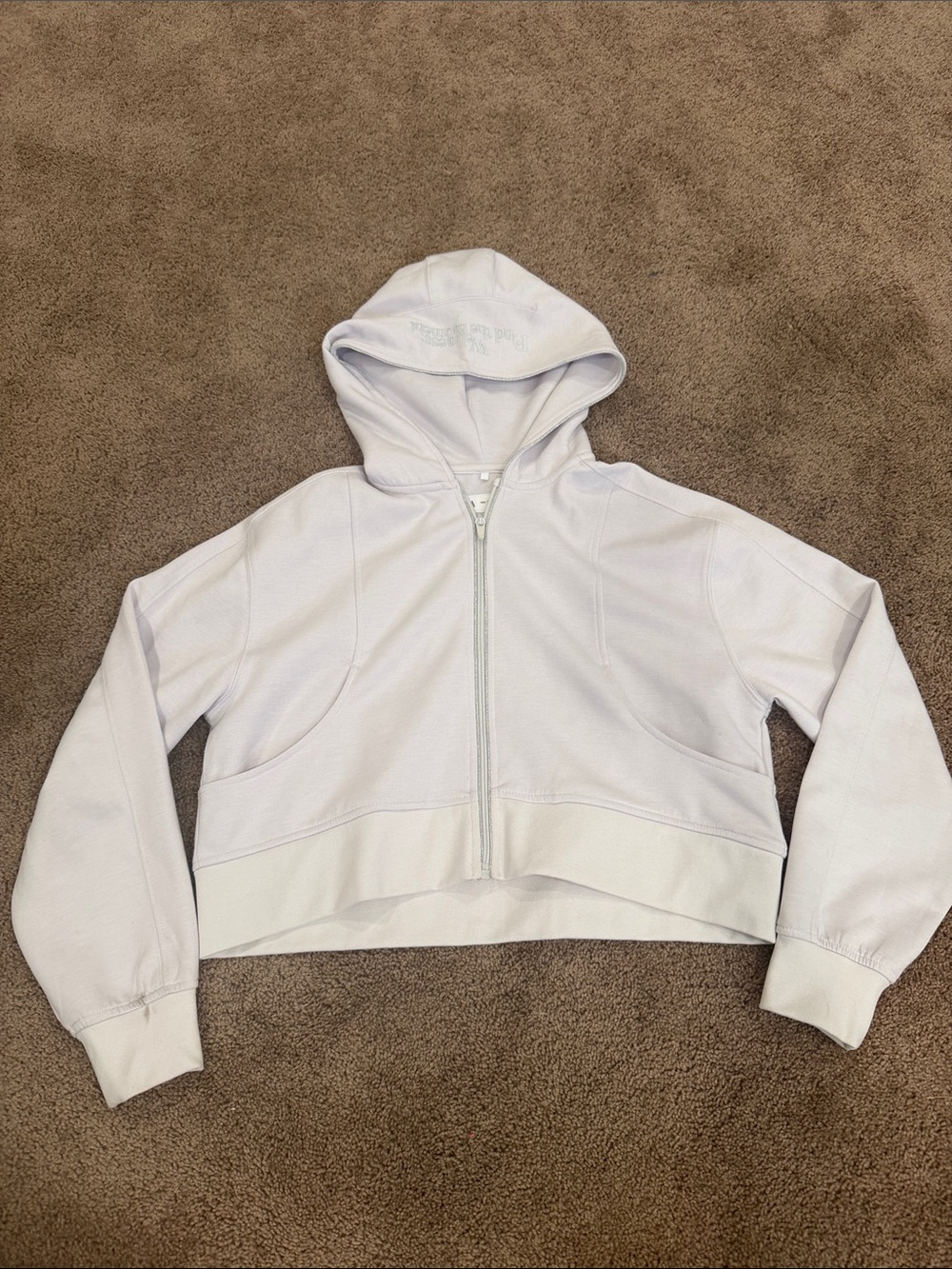 Zara Light Lavender Cropped Zip Hoodie